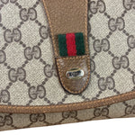 Gucci Brown Leather Trim GG Accessory Collection Clutch