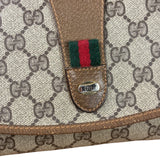 Gucci Brown Leather Trim GG Accessory Collection Clutch