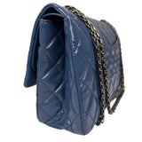 Chanel Blue Patent Quilted Jumbo Classic 2.55 Double Flap Bag 2011