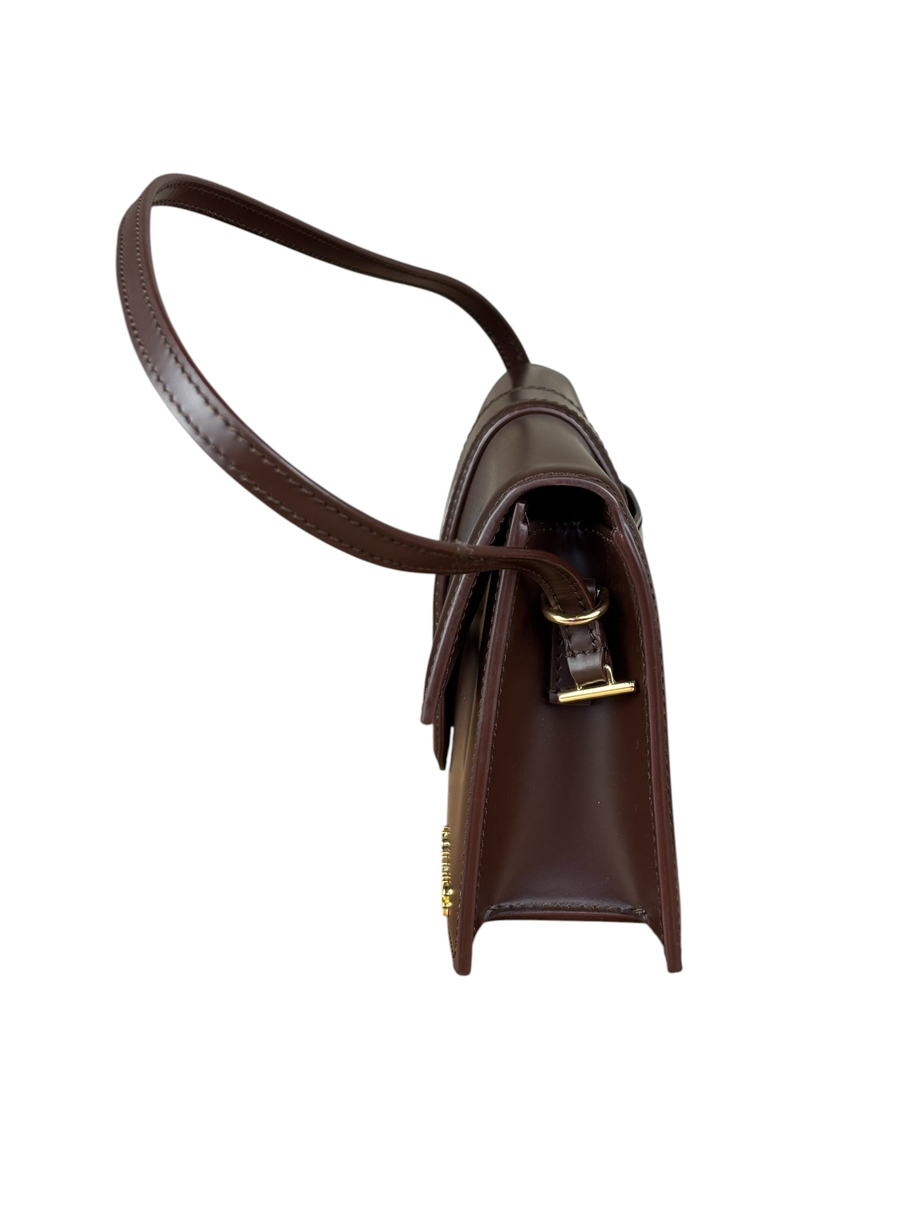 Jacquemus Dark Brown Leather Le Bambino Shoulder Bag