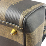 Fendi Brown/Black Leather Pequin Boston Bag