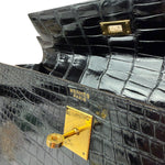 Hermes 1985 Black Crocodile Kelly 35
