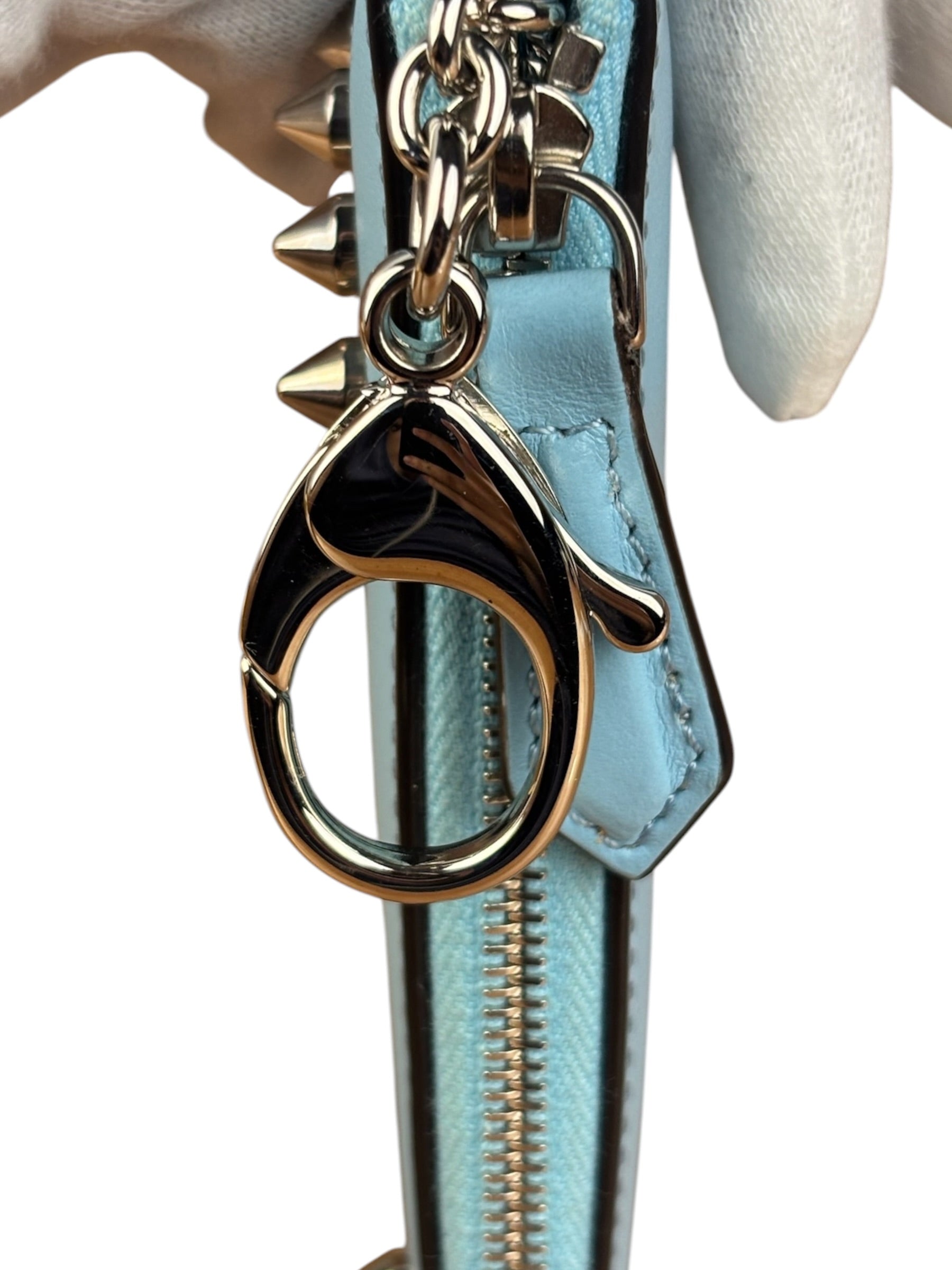 Fendi Monsters Blue Leather Key Wallet