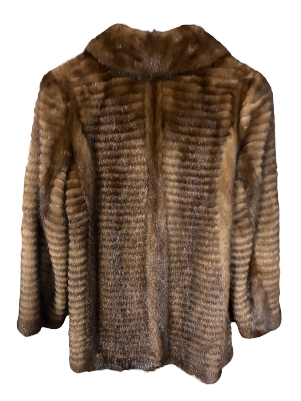 Vintage Jospehine Dark Brown Stripe Mink Fur Coat