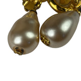 Chanel Faux-Pearl Tear Drop Clip On Earring