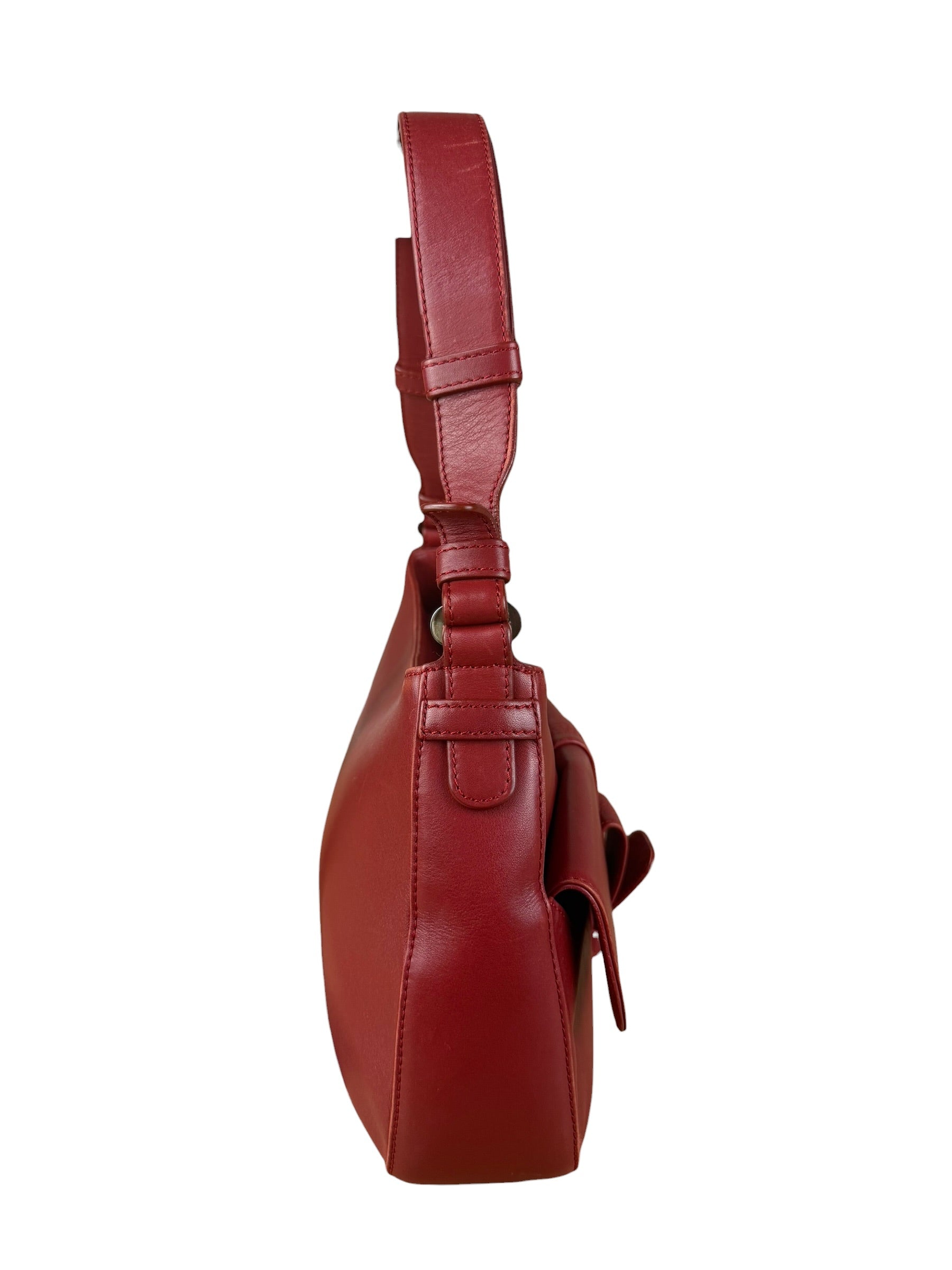 Loewe Vintage Red Leather Shoulder Bag
