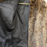 Vintage Dark Brown Chevron Fur Coat