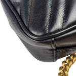 Gucci Black Leather Vertical Marmont Phone Crossbody Bag