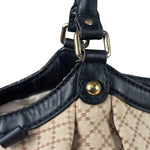 Gucci Beige Leather Trim Diamante Canvas Sukey Tote
