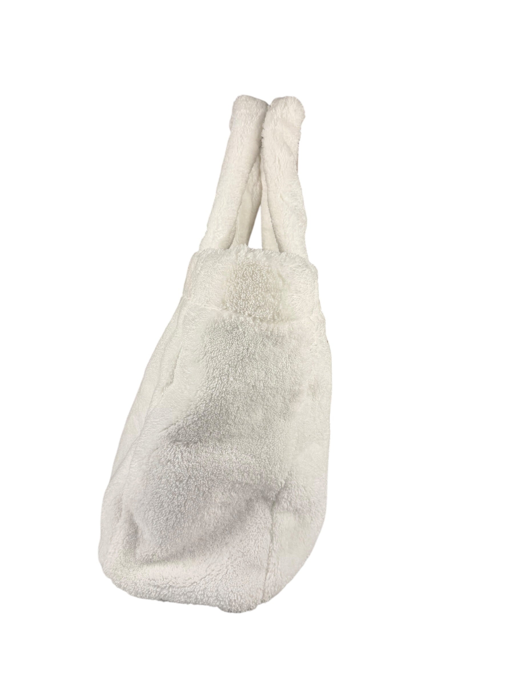 Prada White Terry Cloth Spugna Tote Bag
