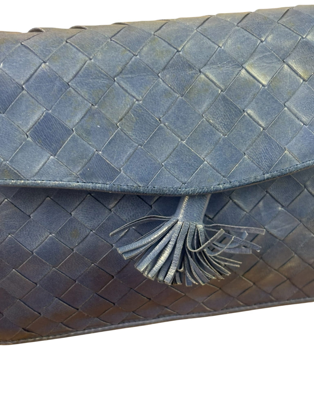 Bottega Veneta Navy Intrecciato Small Shoulder Bag