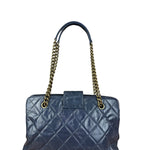 Chanel Blue Aged Quilted 2.55 Leather Chain Tote 2011