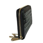 Christian Dior Black Patent Leather Zip-Around Long Wallet