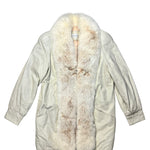 Modéle Chombert Leather Fur Lined Coat Ivory