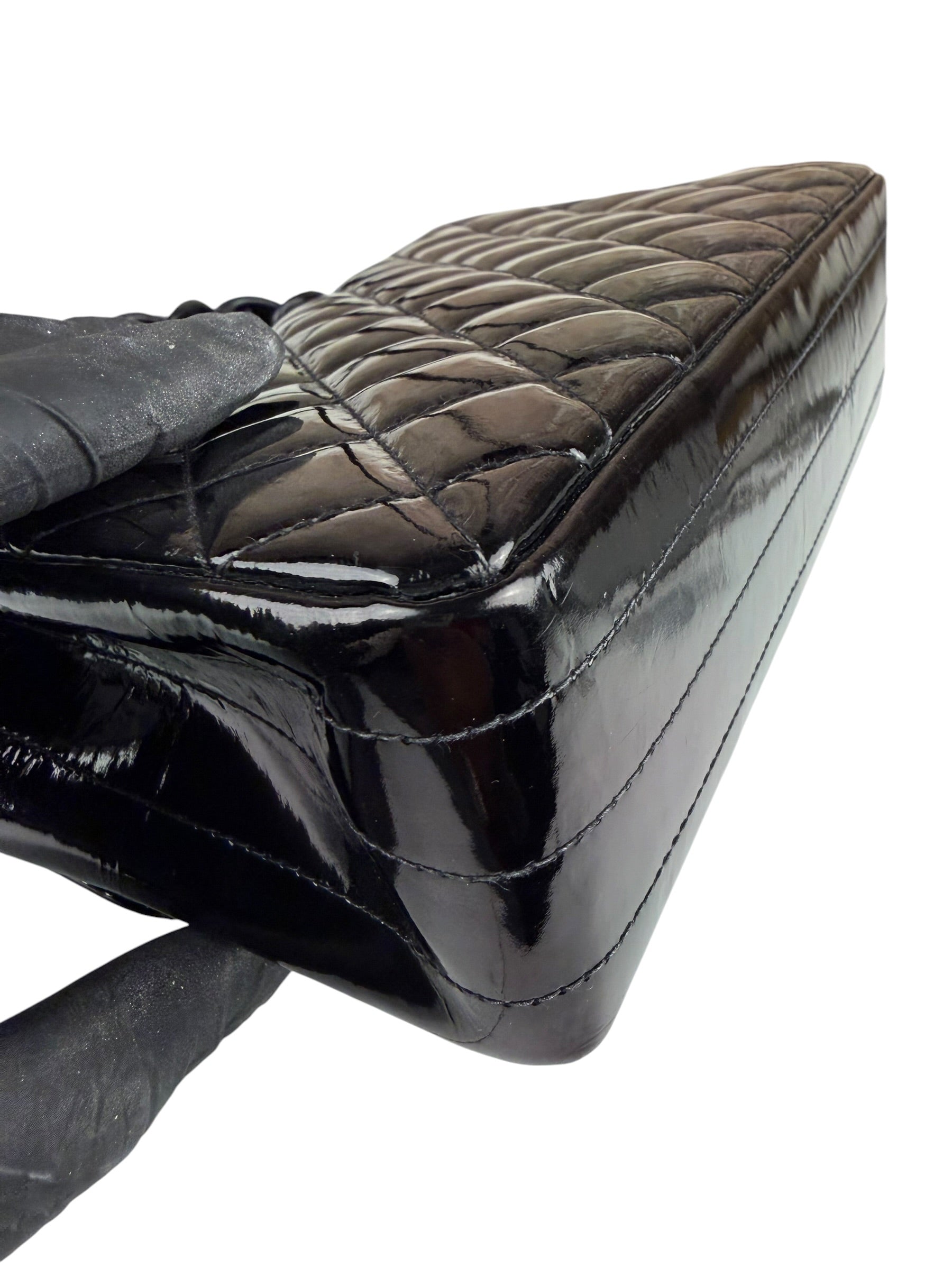 Chanel Vintage Black Leather In The Business Flap Handbag 1996
