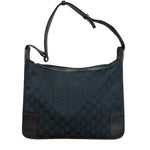 Gucci Vintage Black GG Canvas Shoulder Bag
