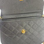 Chanel Black Quilted Satin Shoulder Bag