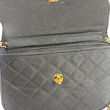 Chanel Black Quilted Satin Shoulder Bag