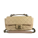Chanel 2012 Diamond Chain Beige Single Flap