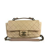 Chanel 2012 Diamond Chain Beige Single Flap