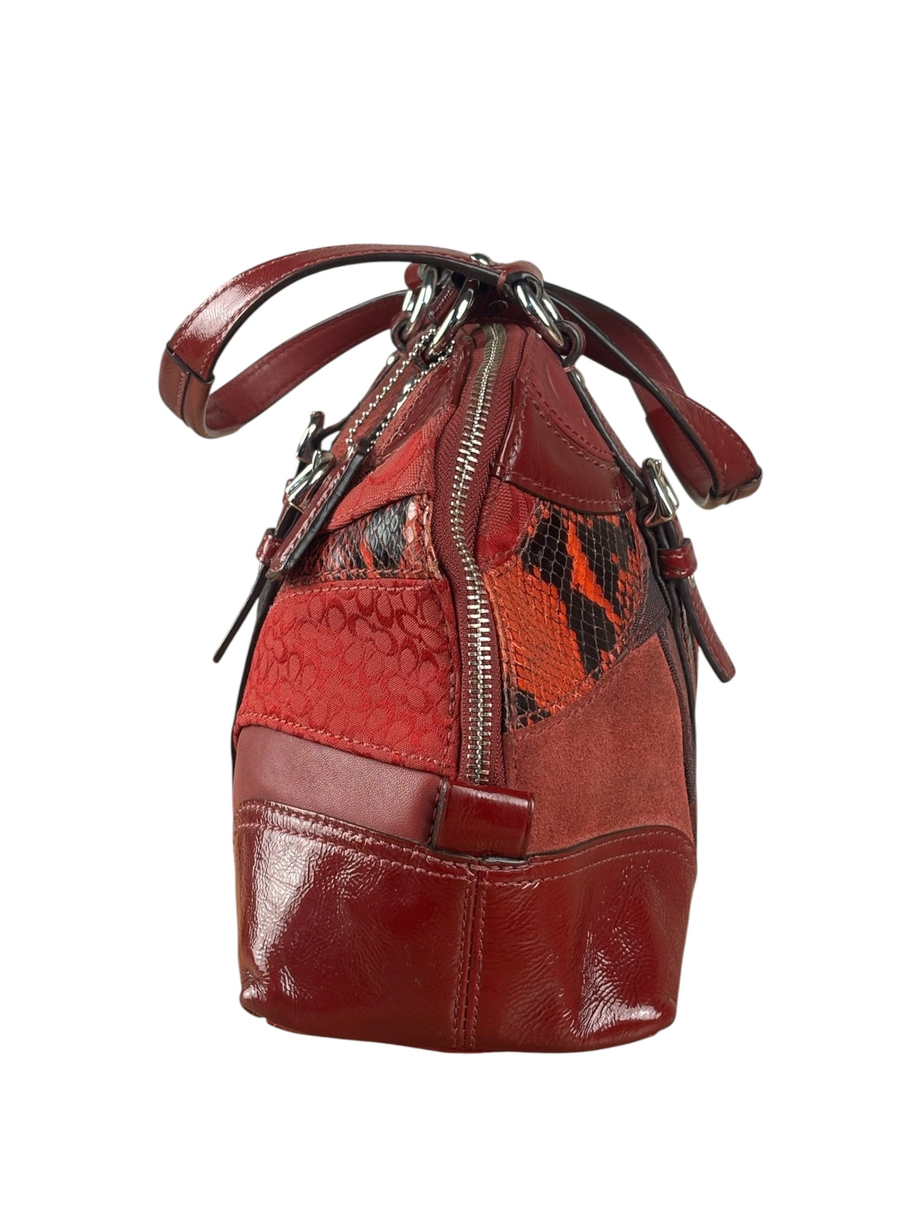 Coach Red Leather Patchwork Handbag
