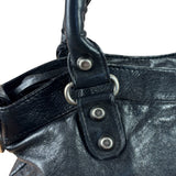 Balenciaga Black Leather Moto City Two-Way Bag