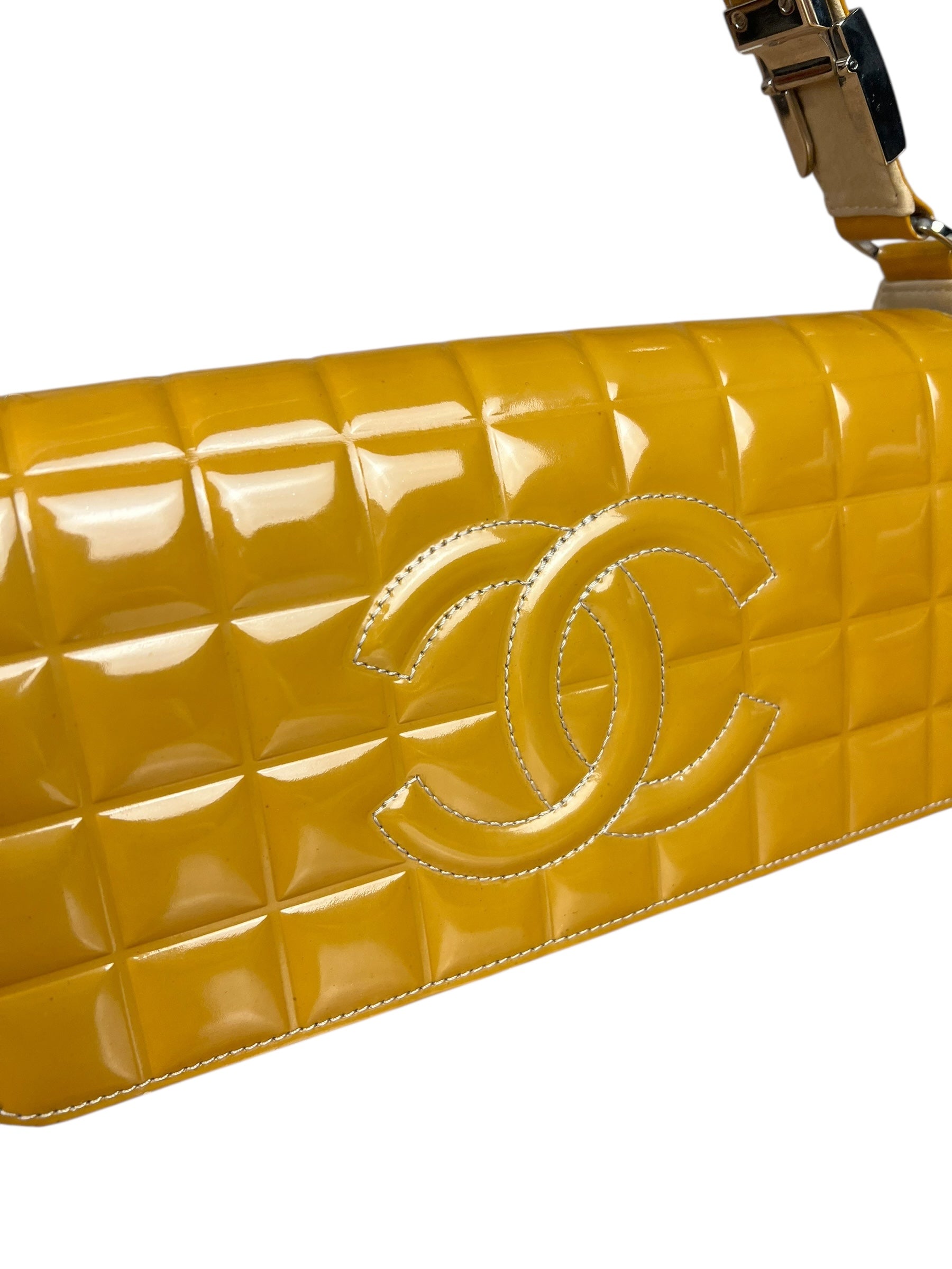 Chanel Vintage East West Patent Flap Bag