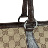 Gucci Brown Leather Trim GG Supreme Shoulder Bag