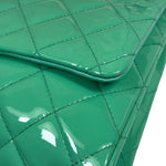 Chanel Green Quilted Patent Leather Flap Bag 2012
