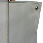 Hermes Light Blue Canvas Leather Trim Cabag Elan Tote