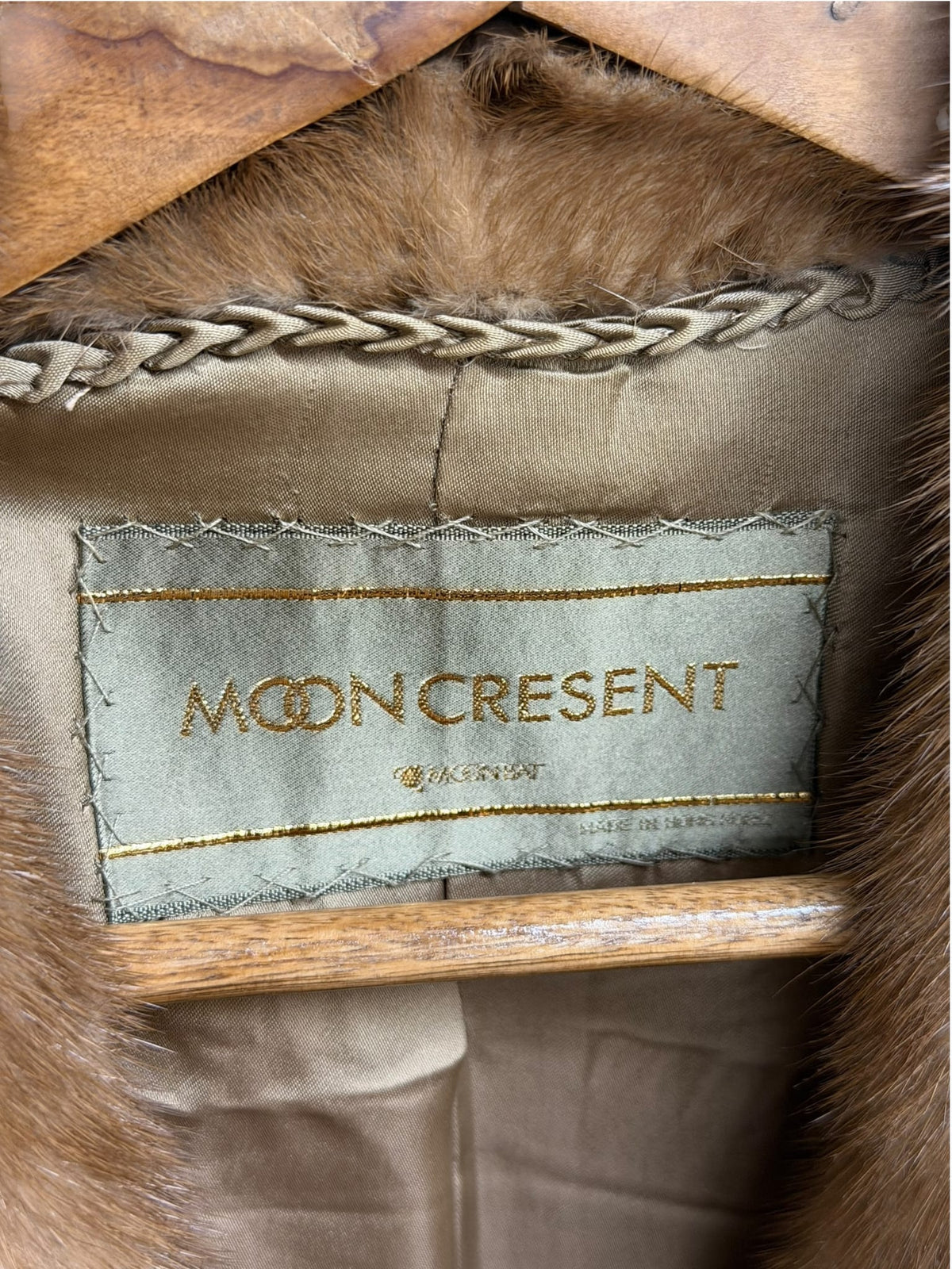 Vintage Moon Cresent Honey Brown Mink Fur Coat