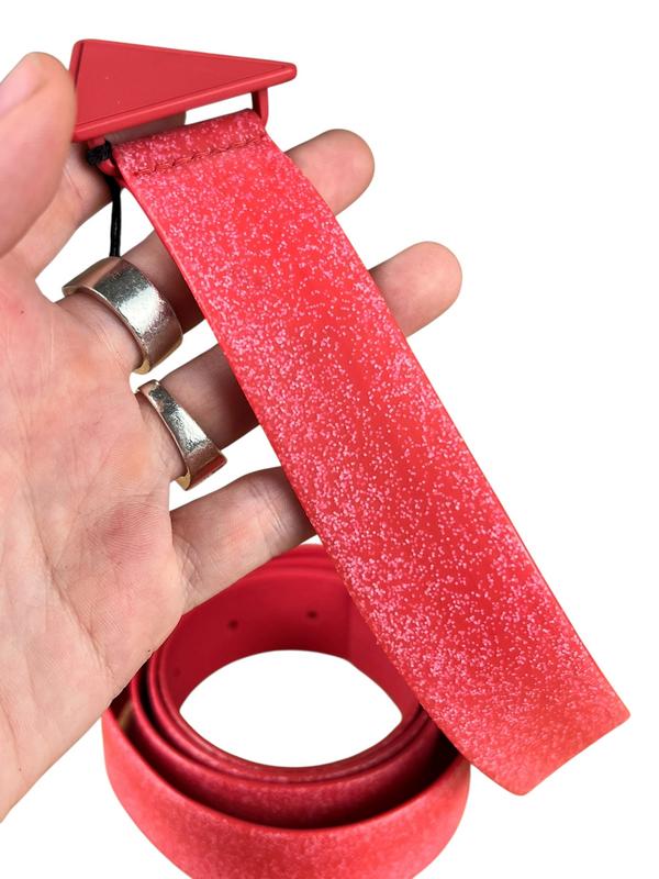 Bottega Veneta Pink/Red Triangle Rubber Belt
