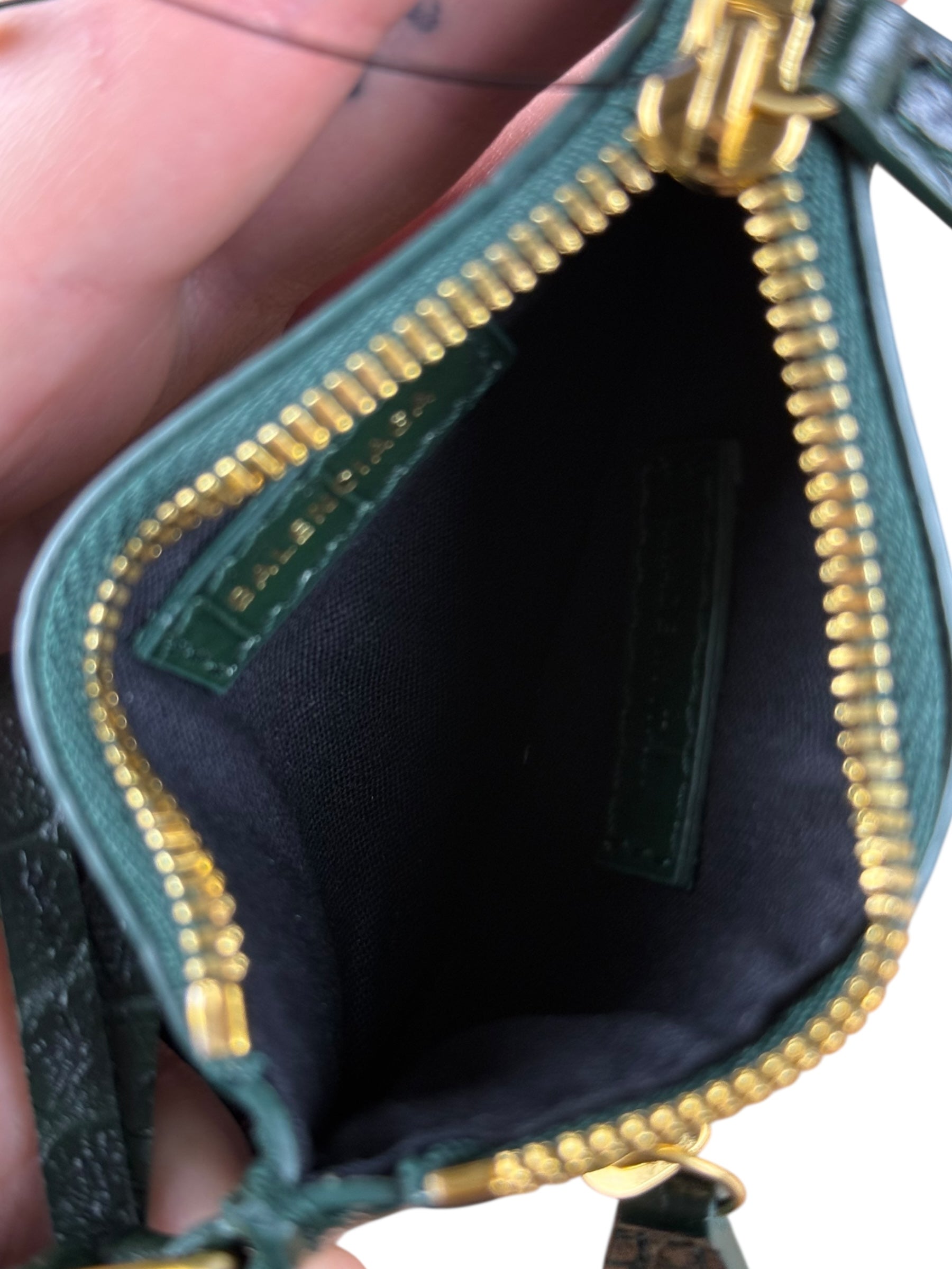 Balenciaga Green Zip Pouch