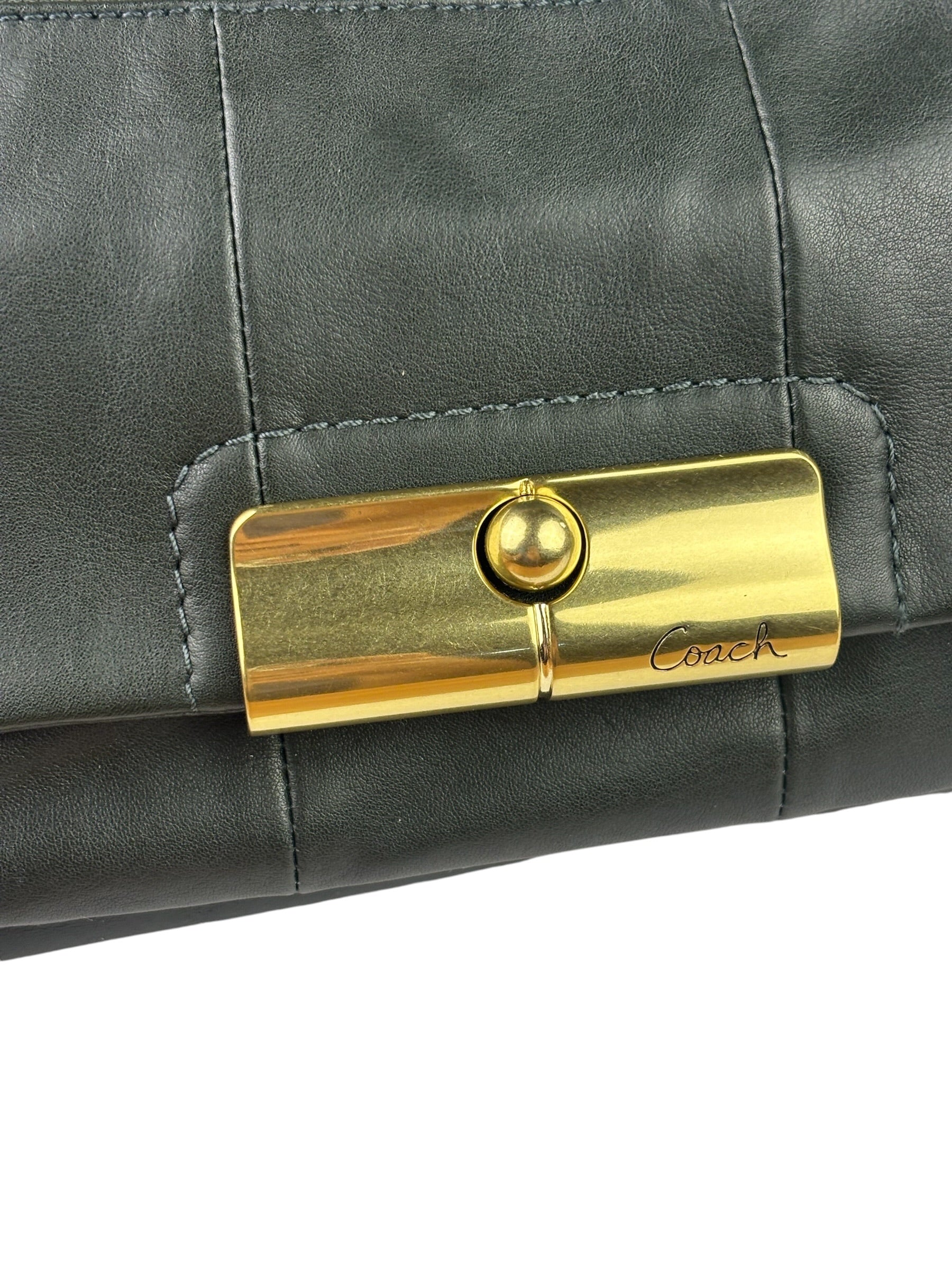 Coach Dark Green Leather Kristin Willow Shoulder Bag
