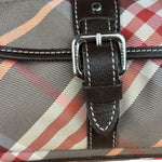 Burberry Nylon Leather Trim Nova Check Crossbody Bag