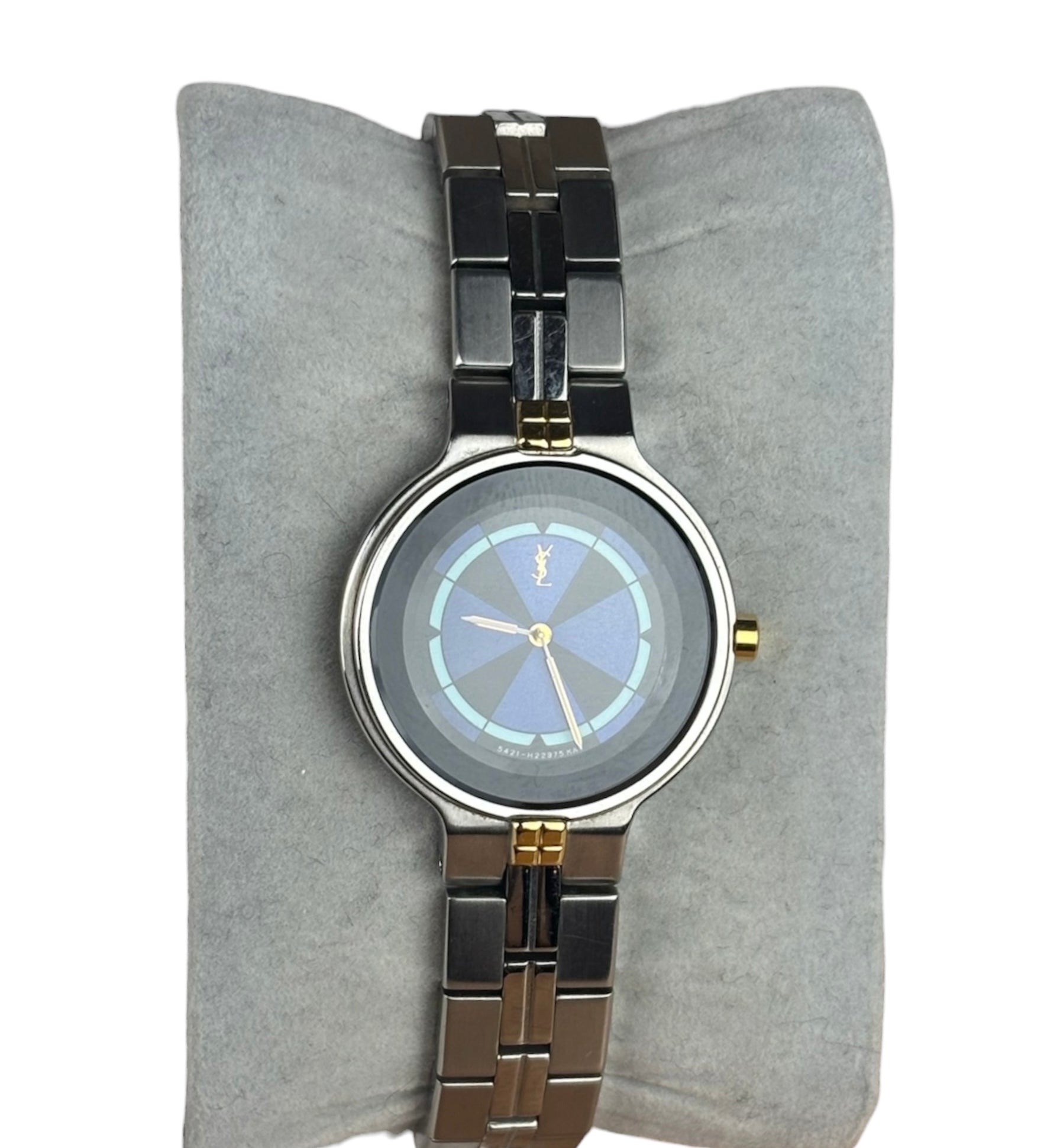 YSL Blue Circle Dial Stainless Band