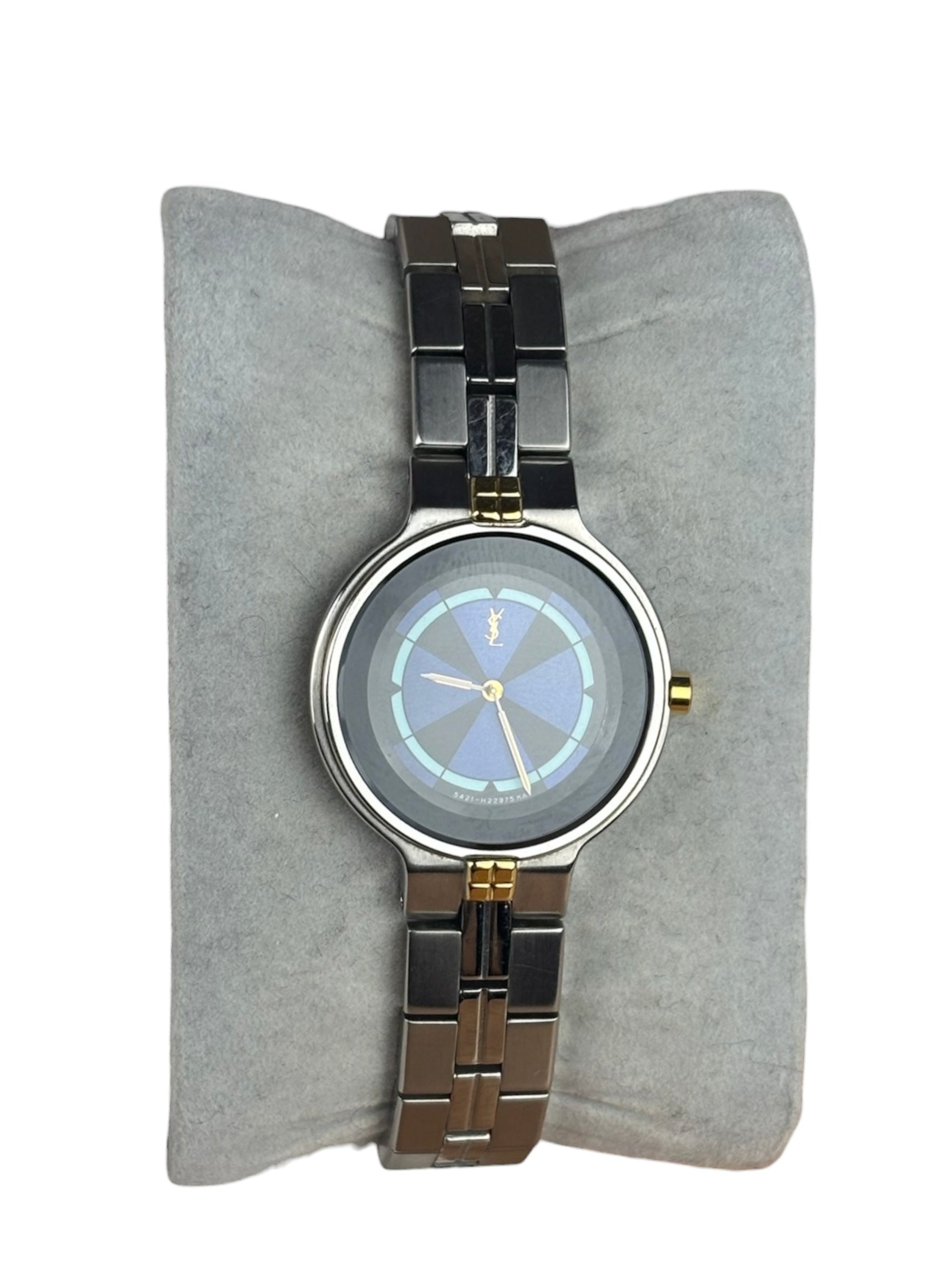 YSL Blue Circle Dial Stainless Band