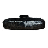 Fendi Vintage Black Sequin Baguette Shoulder Bag