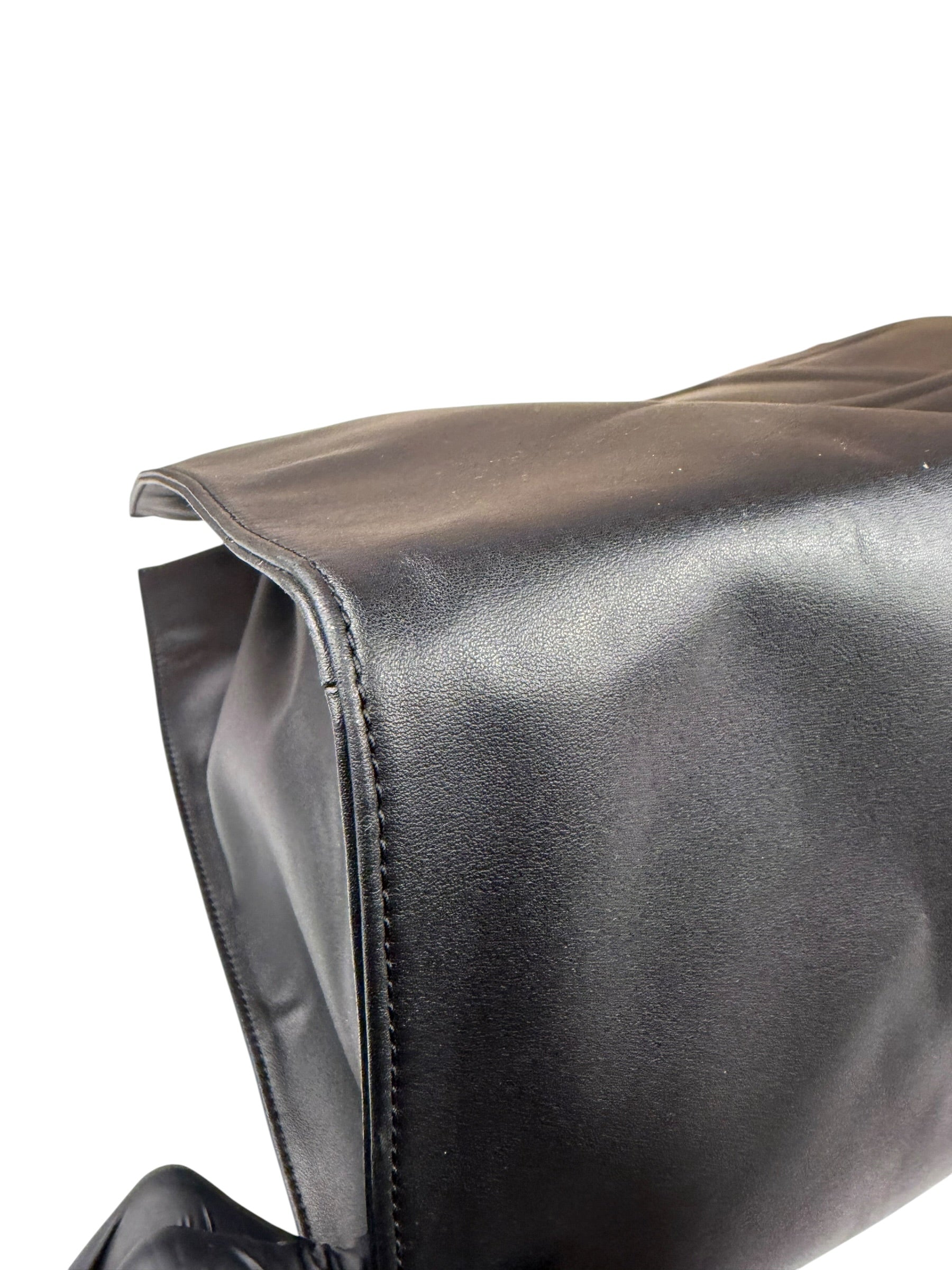 Telfar Black Leather Unisex Shopping Bag