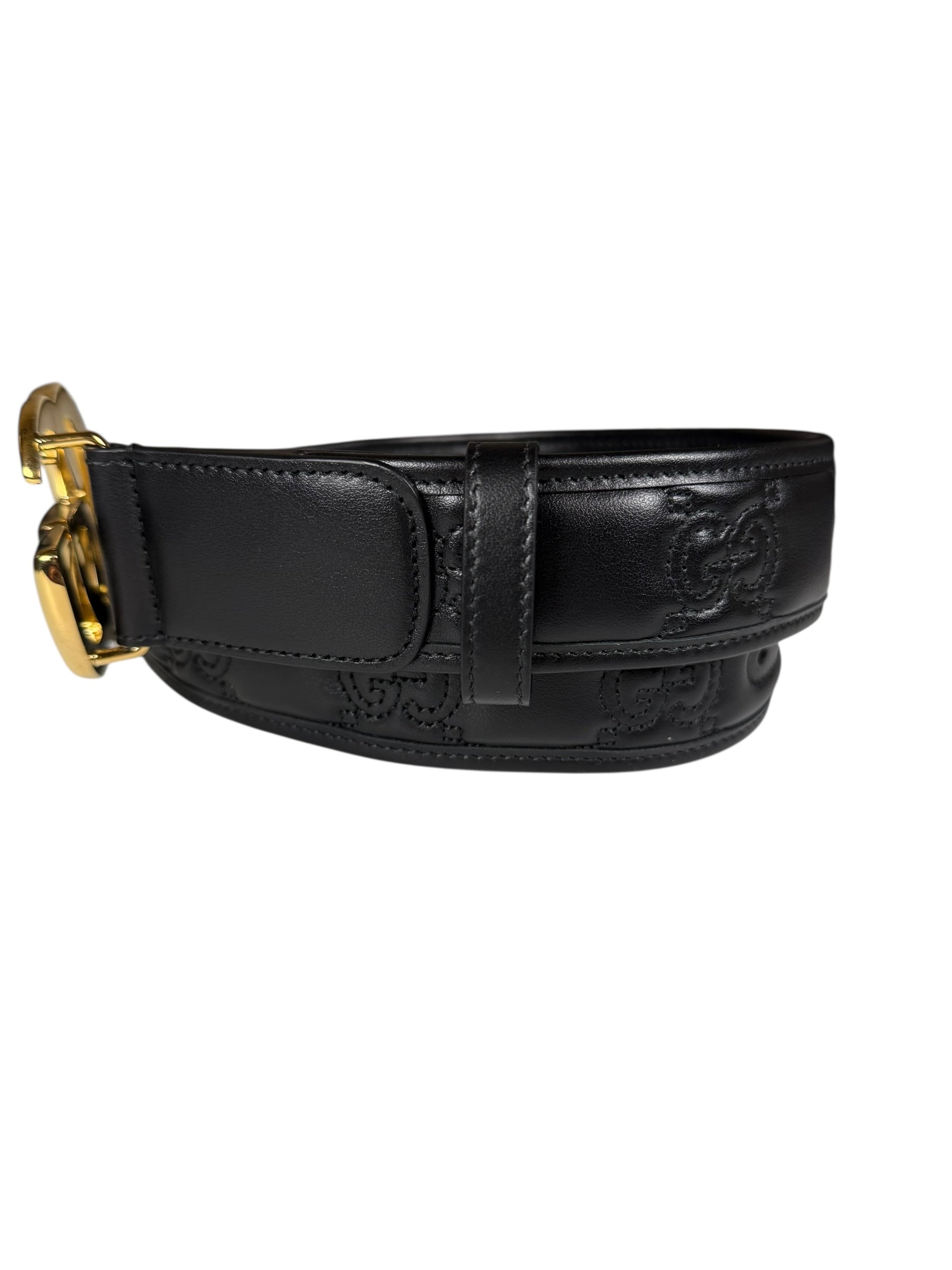 Gucci Puff Monogram GG Buckle Belt