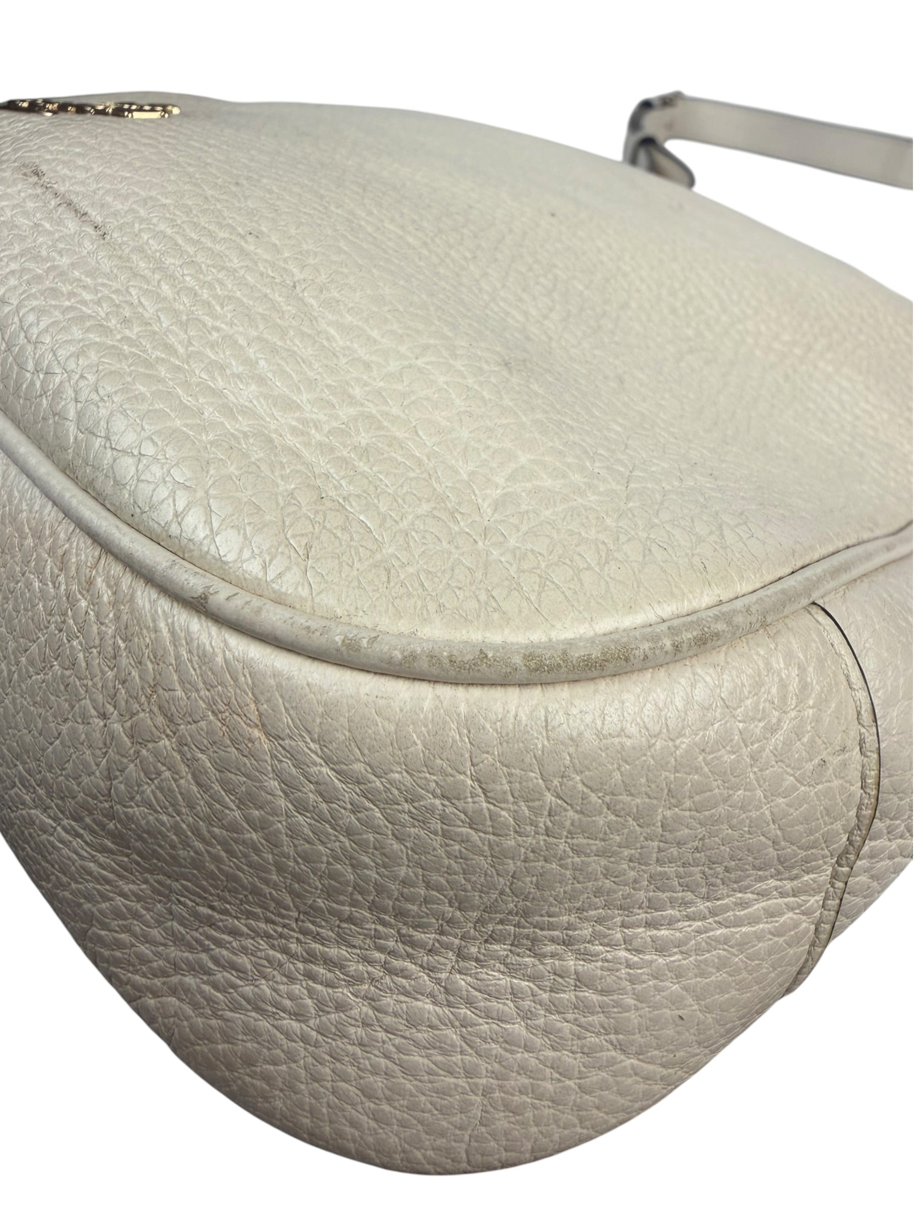 Coach Cream Pebbled Leather Hobo Bag