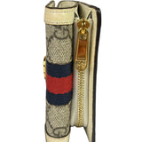 Gucci Beige Leather Trim Ophidia GG Supreme Card Case