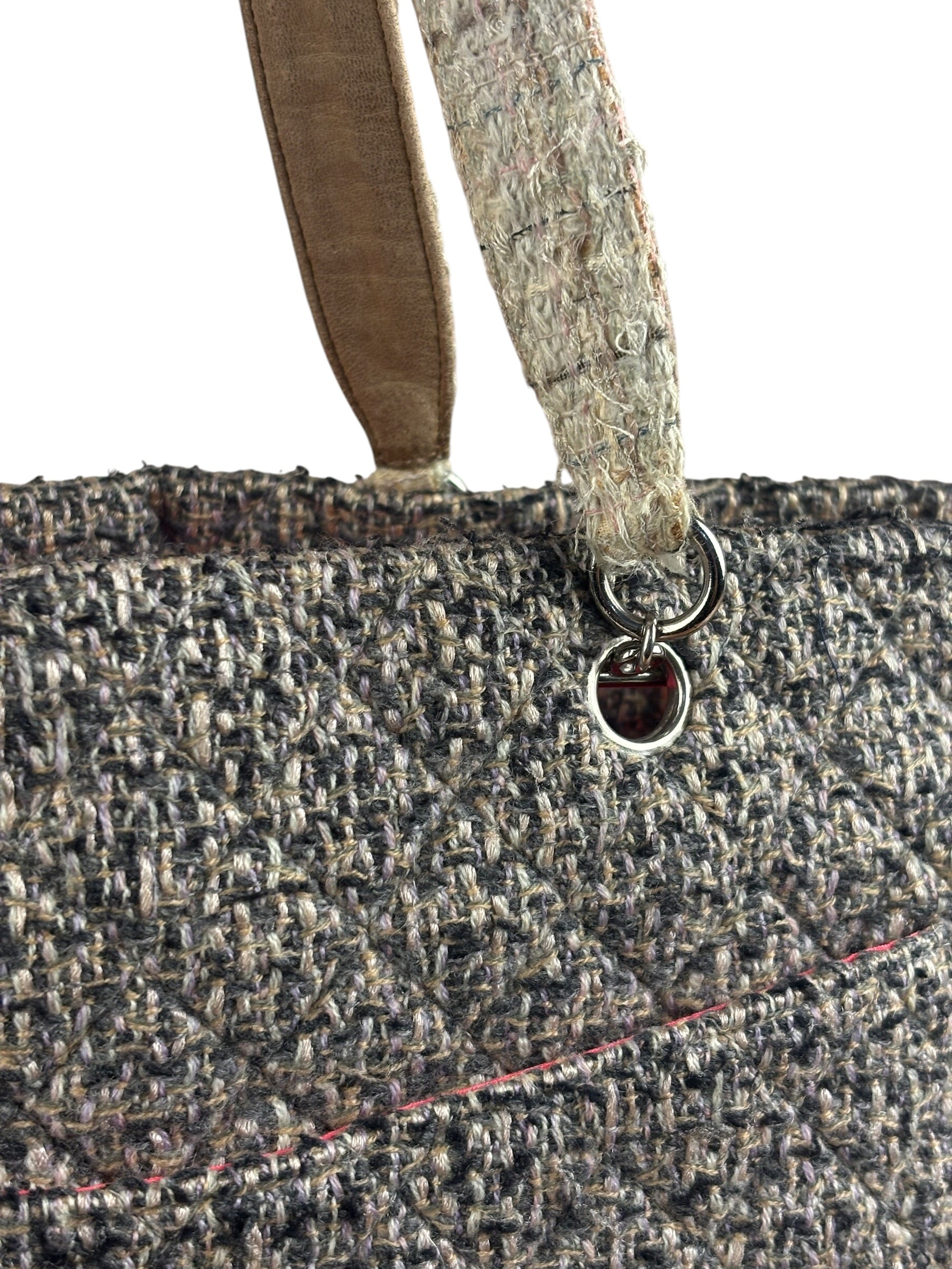 Chanel Grey Tweed Cambon Line Tote Bag 2004