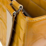 Chanel Vintage Yellow Leather Chocolate Bar Patent Tote Bag 2002