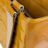 Chanel Vintage Yellow Leather Chocolate Bar Patent Tote Bag 2002