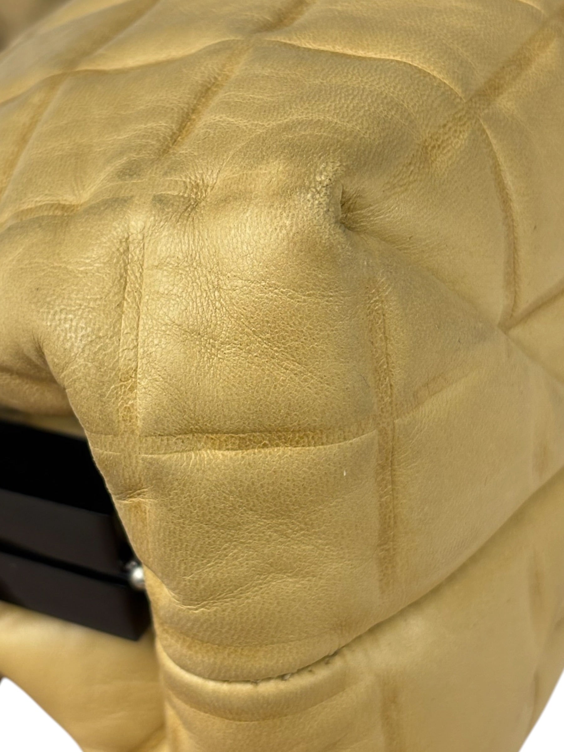 Chanel Beige Lambskin Chocolate Bar Frame Handbag 2002