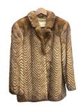 Vintage Brown Chevron Mink Fur Coat