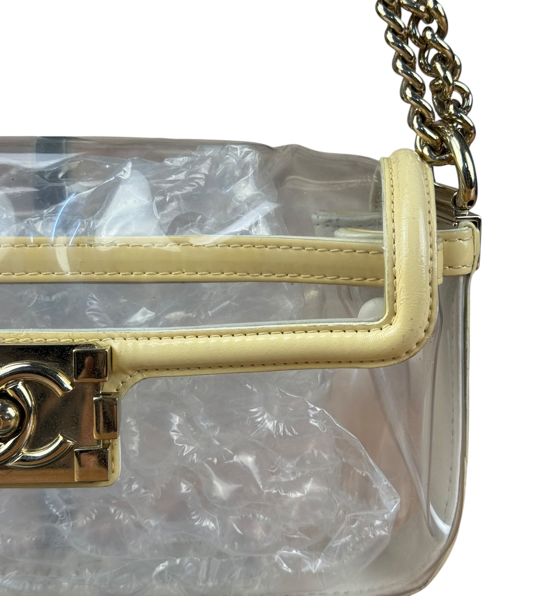 Chanel Yellow Clear PVC Classic Chain Flap Bag 2012