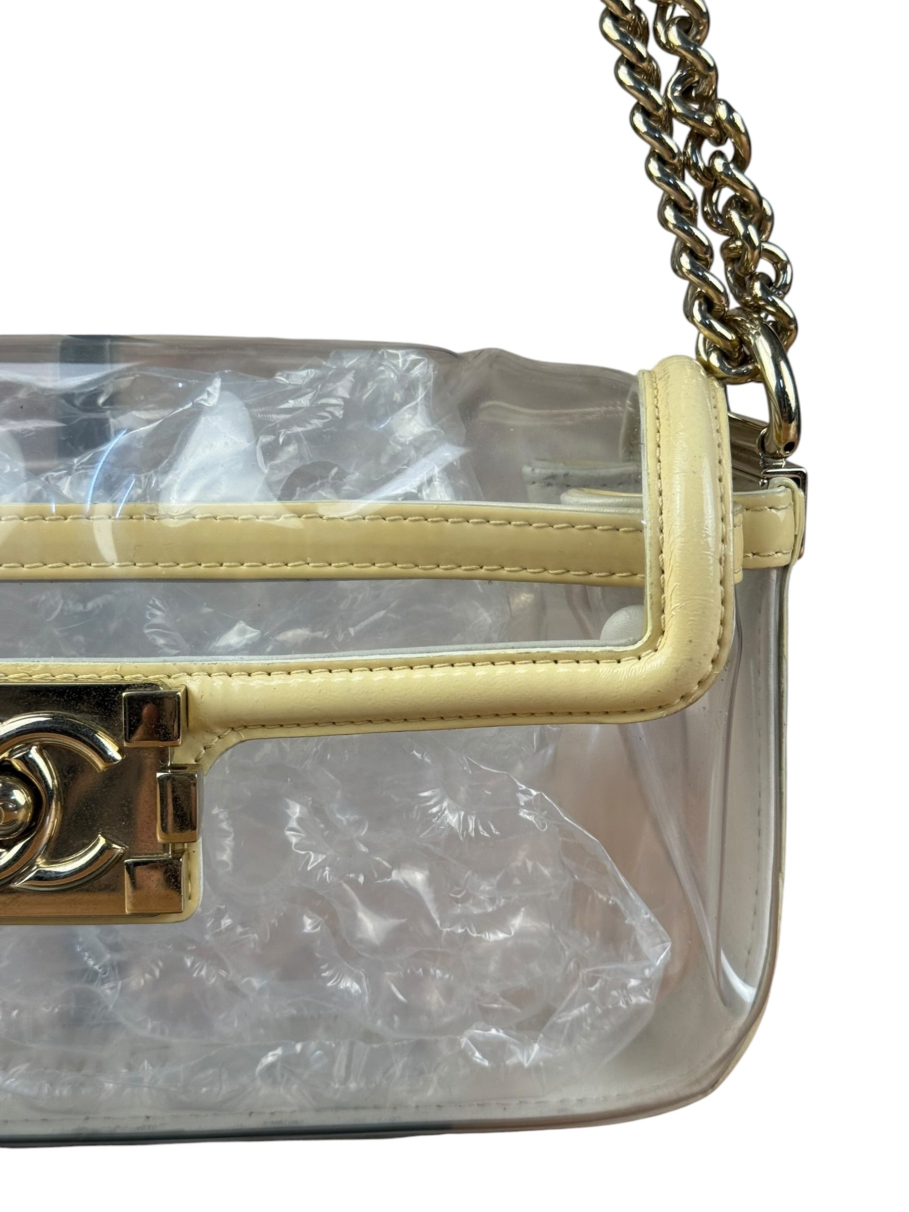 Chanel Yellow Clear PVC Classic Chain Flap Bag 2012