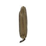 Gucci Metallic Gold Patent Leather GG Zippy Compressed Wallet
